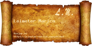 Leimeter Marica névjegykártya
